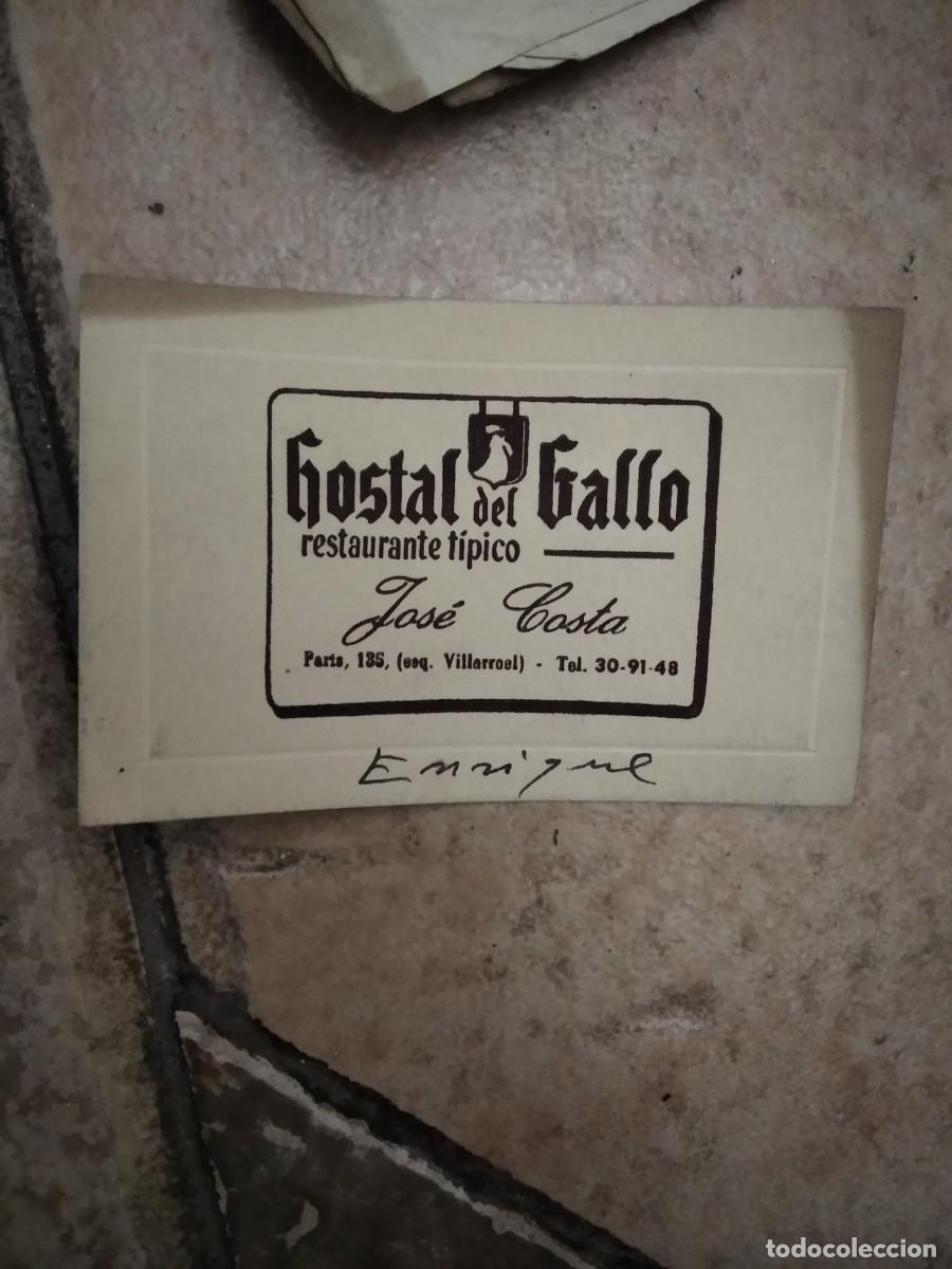 Tourismusbrosch&uuml;ren: Antigua tarjeta publicidad Hostal del Gallo Restaurante t&iacute;pico - Jos&eacute; Costa - Tenerife