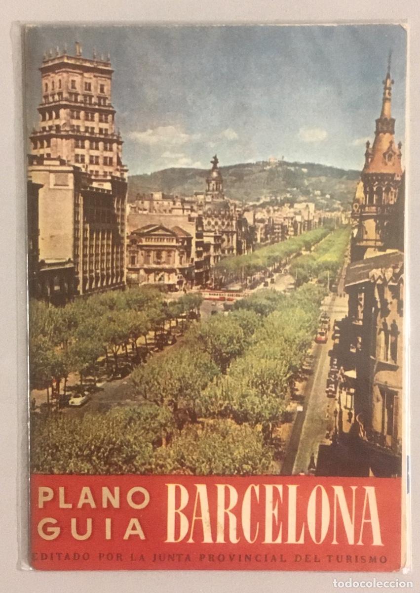 Folhetos de turismo: BARCELONA. PLANO GU&Iacute;A. 1957 TURISMO.