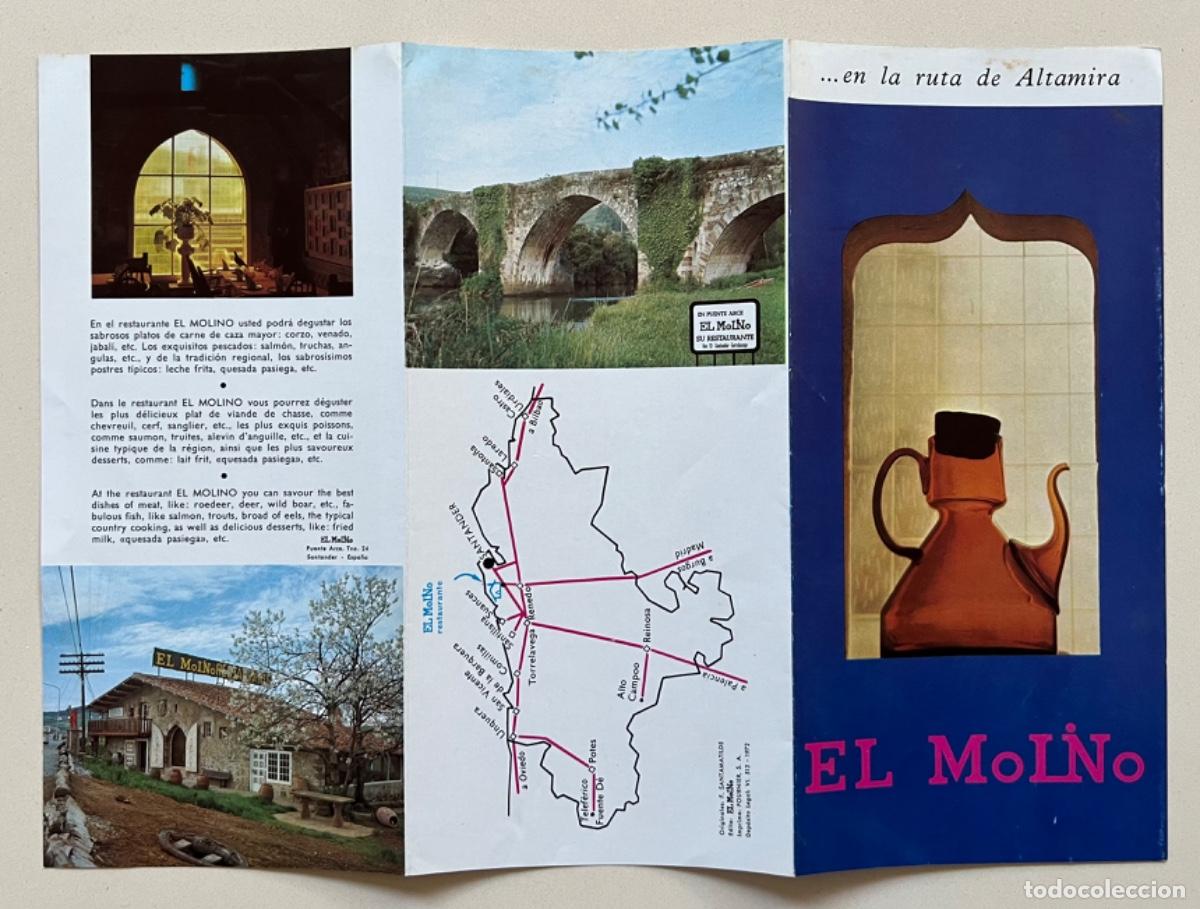 Travel Brochures: Restaurante El Molino de Puente Arce (Santander - Cantabria) - Folleto publicitario A&ntilde;o 1972