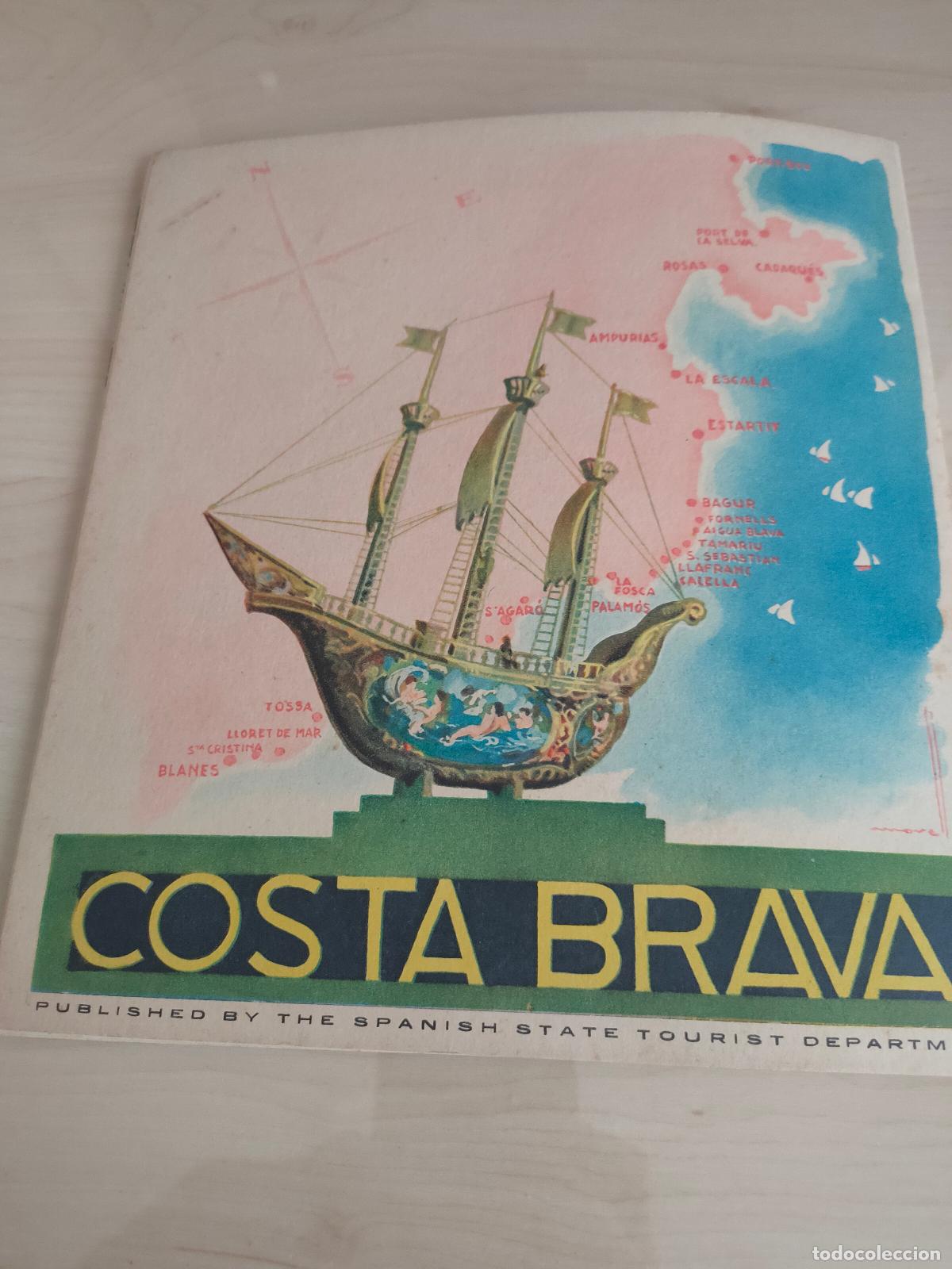 Folhetos de turismo: Folleto Costa Brava a&ntilde;os 30. Texto en Ingles. 36 fotos.