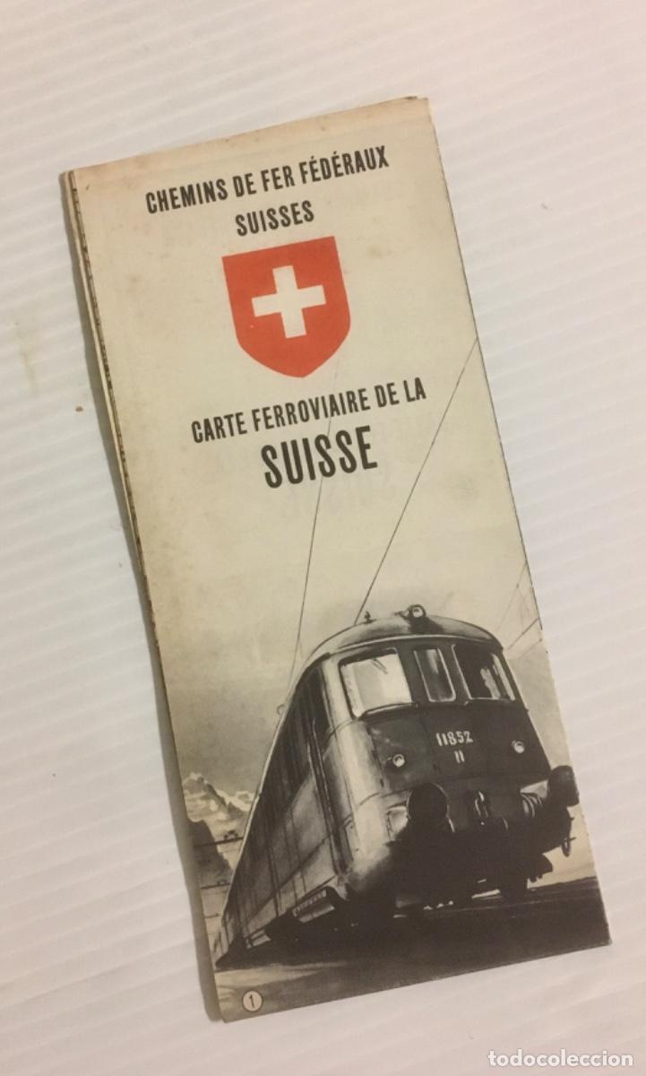 Folhetos de turismo: SUIZA. FOLLETO FERROVIARIO. PUBLICIDAD. GU&Iacute;A. TURISMO.