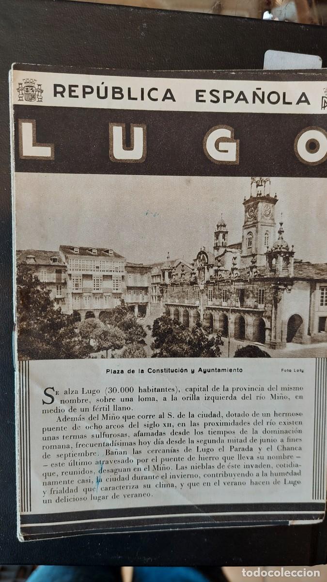 Folhetos de turismo: Lugo folleto editado patronato nacional de turismo Rep&uacute;blica espa&ntilde;ola
