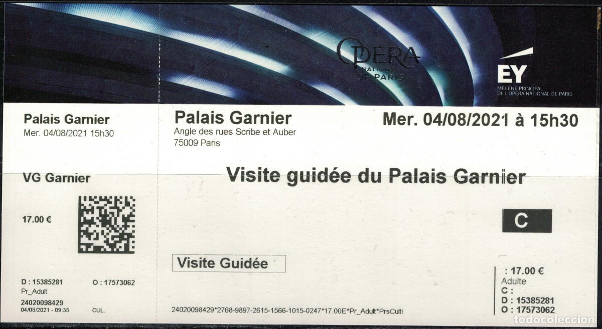 Tourismusbrosch&uuml;ren: France Ticket d'entr&eacute;e Op&eacute;ra National de Paris Palais Garnier