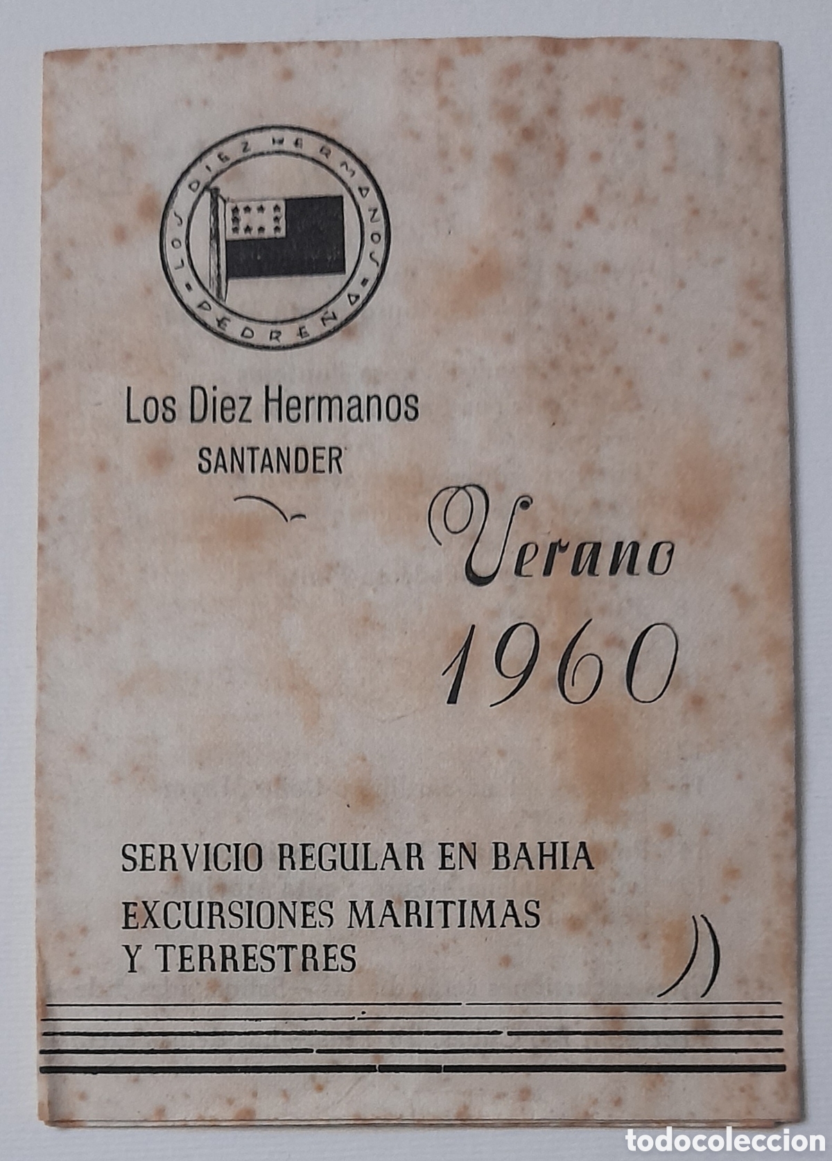 Tourismusbrosch&uuml;ren: SANTANDER. Desplegable con los servicios de LOS DIEZ HERMANOS. Verano de 1960