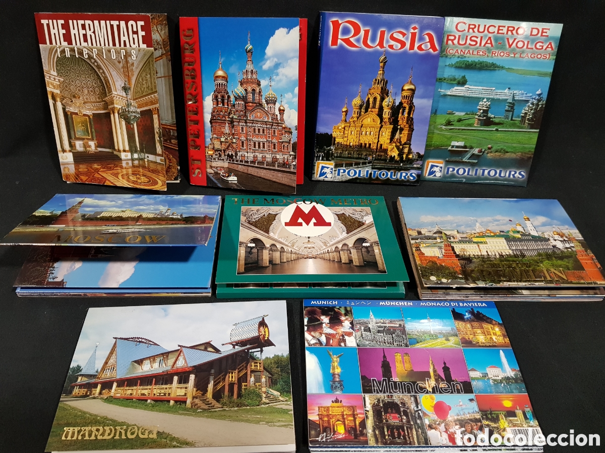 Tourismusbrosch&uuml;ren: Postales, im&aacute;genes y gu&iacute;as de viaje Rusia Alemania Hermitage Mosc&uacute; Kremlin, Munich...