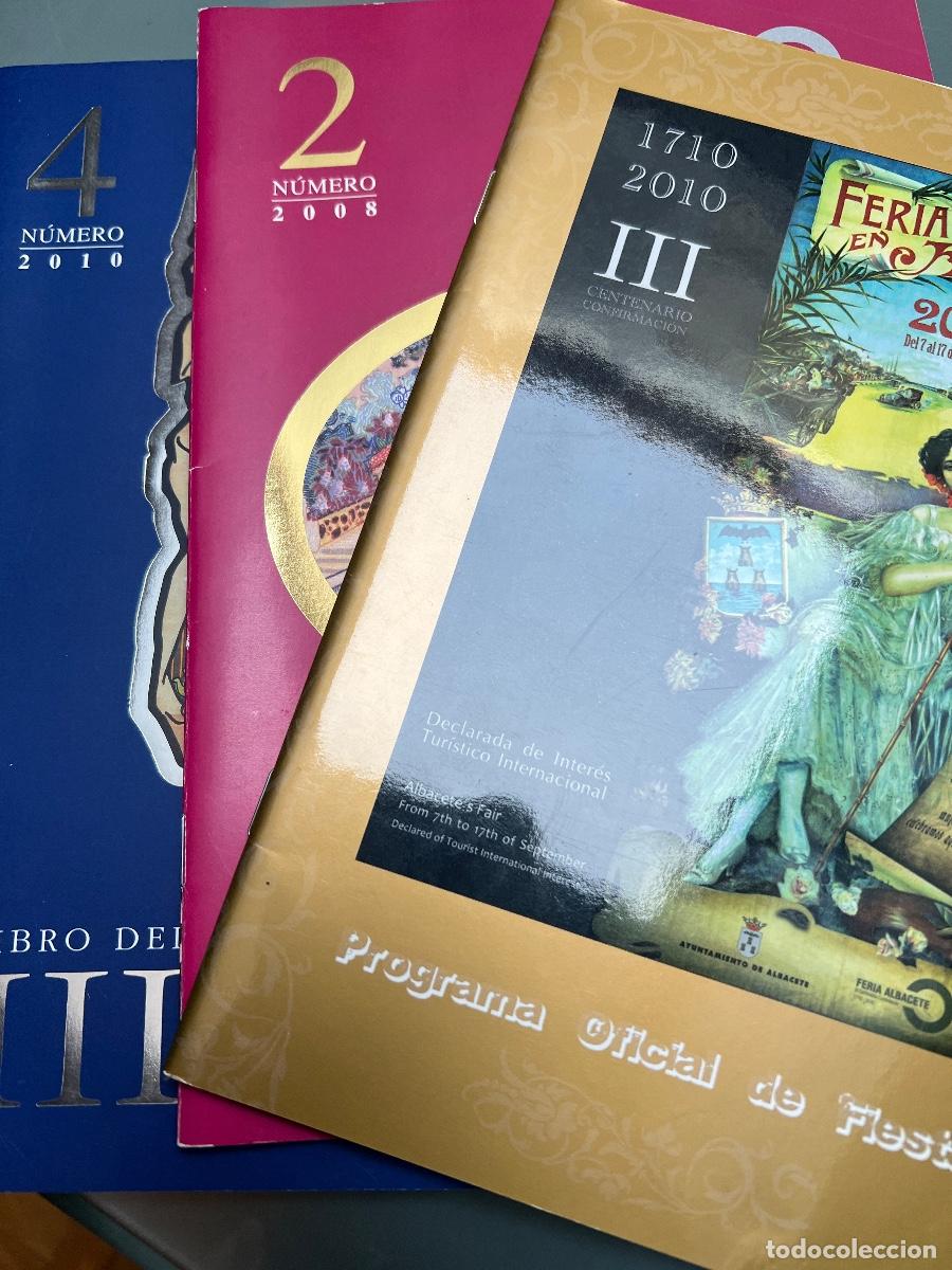 Folletos de turismo: Lote 3 PROGRAMAS y LIBRO CENTENARIO FERIA DE ALBACETE. - Foto 2