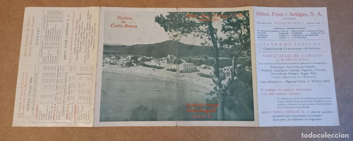 Brochures de tourisme: FOLLETO RIBOT AUTOMOBILS, PALAFRUGELL 1932