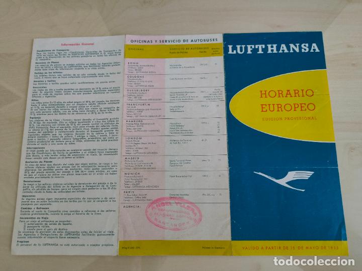 Tourismusbrosch&uuml;ren: Triptico edici&oacute;n provisional Lufthansa 1955 Primer vuelo Madrid Frankfurt