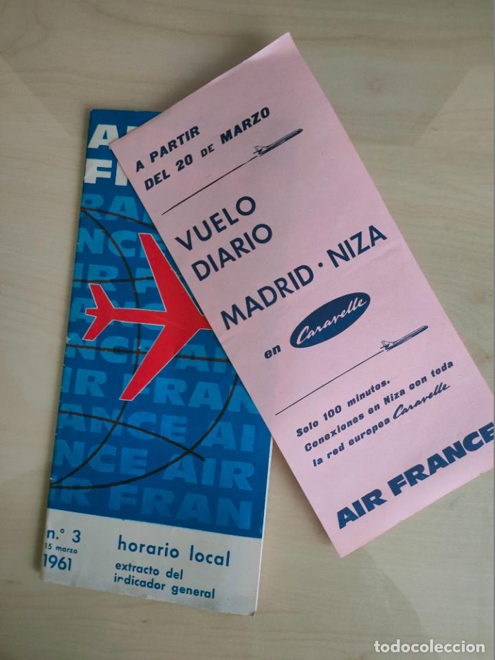 Travel Brochures: Folleto Air France 1961. Tarifas y horarios Espa&ntilde;a Francia. Brochure