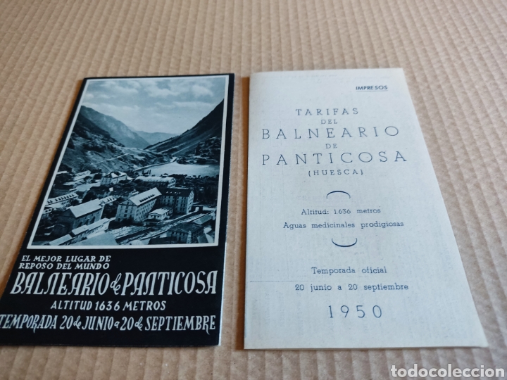 Brochures de tourisme: Balneario de Panticosa tarifas precios para 1950