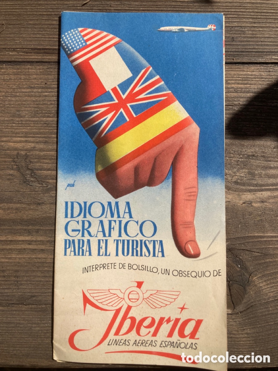 Travel Brochures: Curioso Idioma Grafico para el turista. Desplegable. Iberia lineas aereas. A&ntilde;os 60