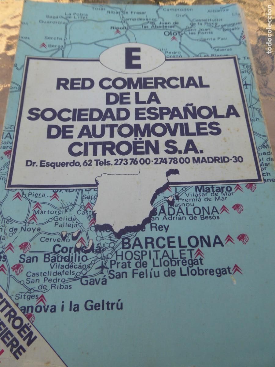 Folletos de turismo: MAPA DE ESPA&Ntilde;A de la red comercial de Citr&ouml;en. - Foto 1