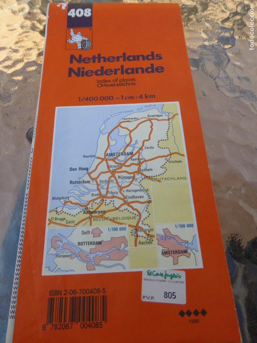 Brochures de tourisme: NETHERLANDS/NIEDERLANDE. R&eacute;pertoire del localit&eacute;s. 1:400.000