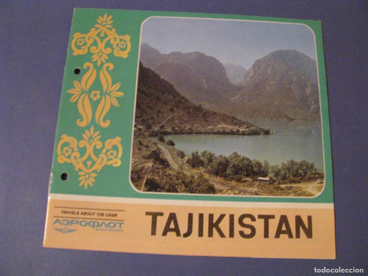 Folletos de turismo: FOLLETO LIBRETA DE AEROFLOT, LINEAS A&Eacute;REAS DE URSS. EN INGLES. TAJIKISTAN. A&Ntilde;OS 70.