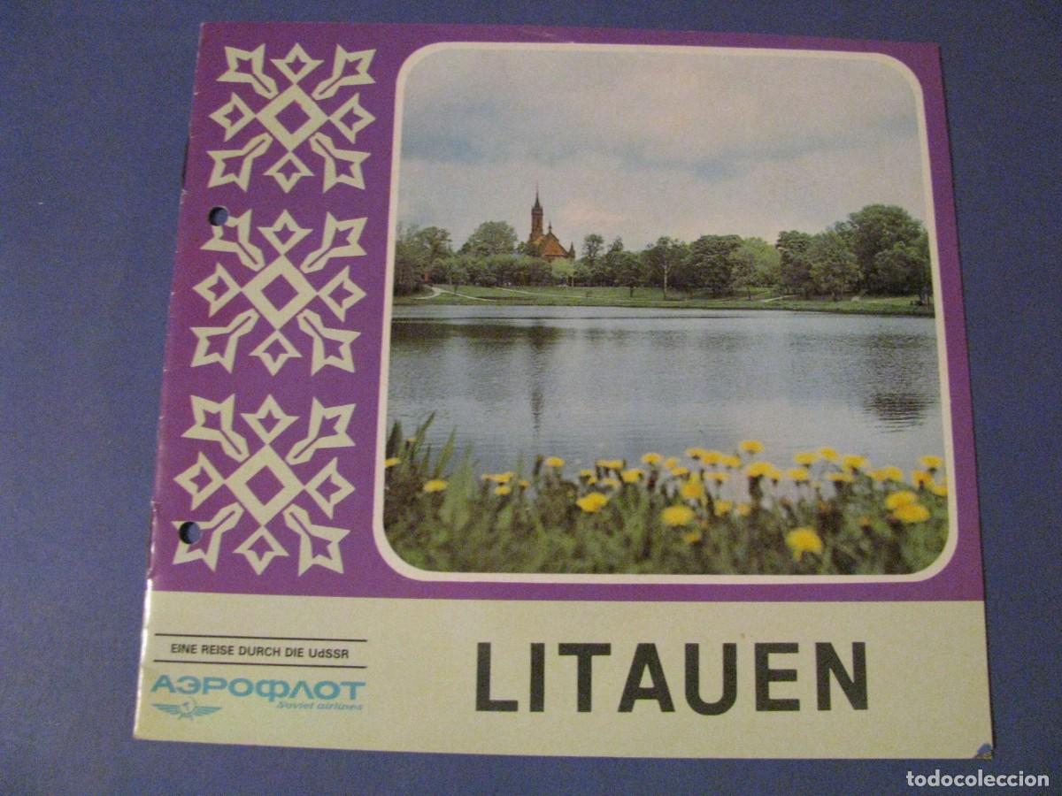 Folletos de turismo: FOLLETO LIBRETA DE AEROFLOT, LINEAS A&Eacute;REAS DE URSS. LITUANIA. EN ALEMAN. A&Ntilde;OS 70.