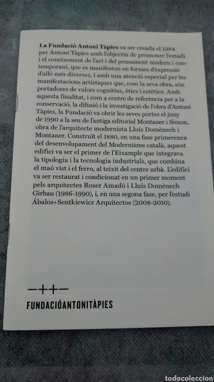 Folletos de turismo: FUNDACIO ANTONI TAPIES (A3) - Foto 1