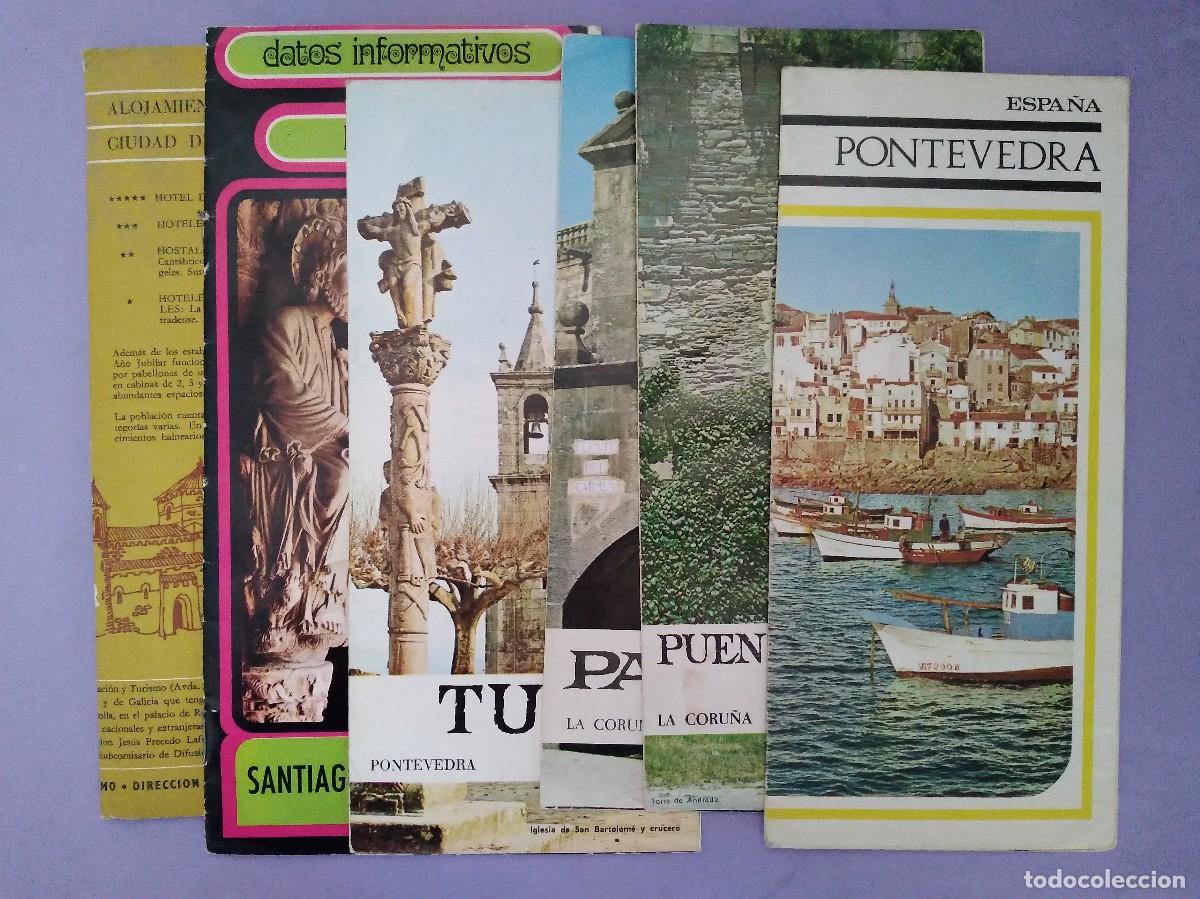 Brochures de tourisme: LOTE 6 FOLLETOS TURISMO GALICIA PADRON PUENTEDEUME PONTEVEDRA TUY SANTIAGO COMPOSTELA