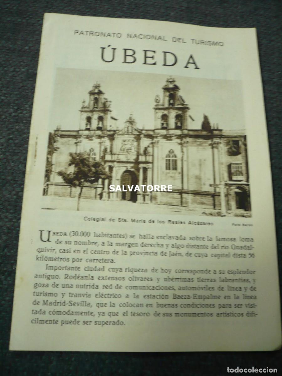 Folhetos de turismo: PATRONATO NACIONAL DE TURISMO REPUBLICA ESP&Agrave;&Ntilde;&Oacute;LA UBEDA JAEN