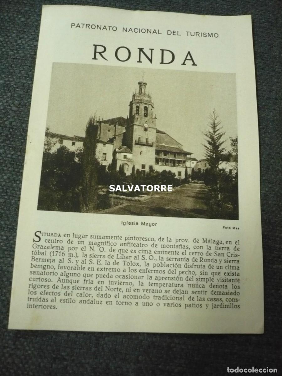 Folhetos de turismo: PATRONATO NACIONAL DE TURISMO REPUBLICA ESP&Agrave;&Ntilde;&Oacute;LA RONDA