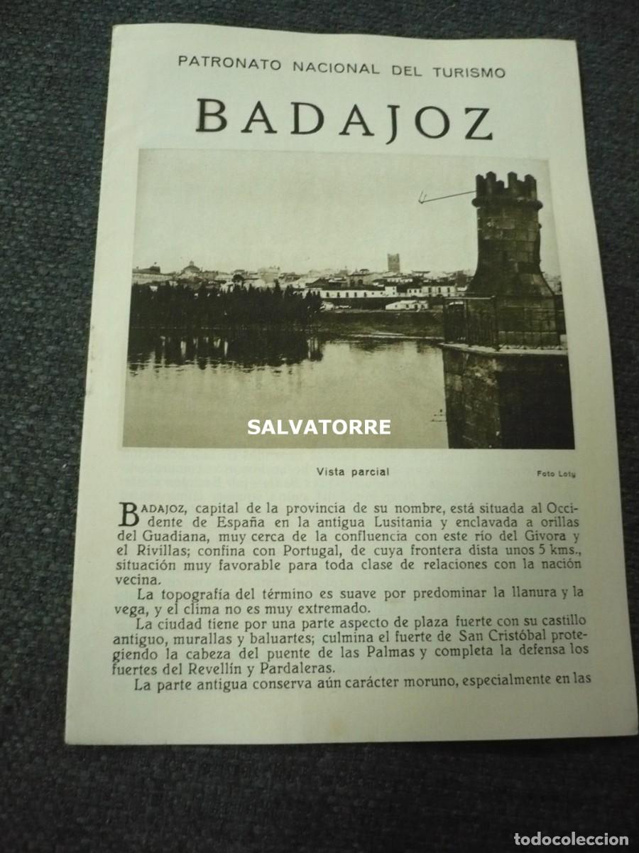 Folhetos de turismo: PATRONATO NACIONAL DE TURISMO REPUBLICA ESP&Agrave;&Ntilde;&Oacute;LA BADAJOZ