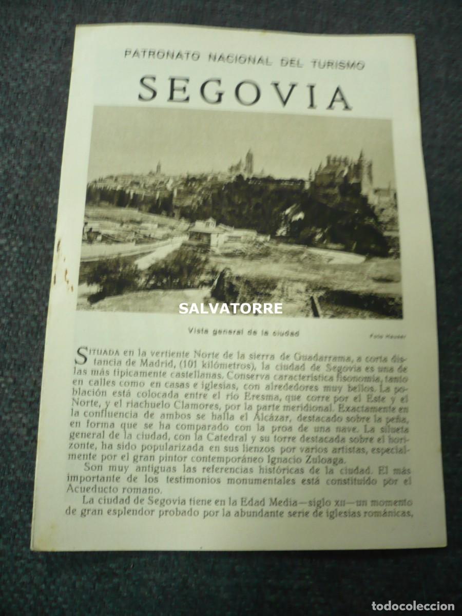 Folhetos de turismo: PATRONATO NACIONAL DE TURISMO REPUBLICA ESP&Agrave;&Ntilde;&Oacute;LA SEGOVIA