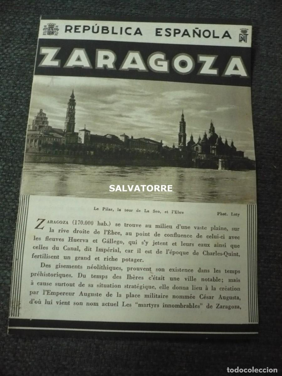 Folhetos de turismo: PATRONATO NACIONAL DE TURISMO REPUBLICA ESP&Agrave;&Ntilde;&Oacute;LA ZARAGOZA