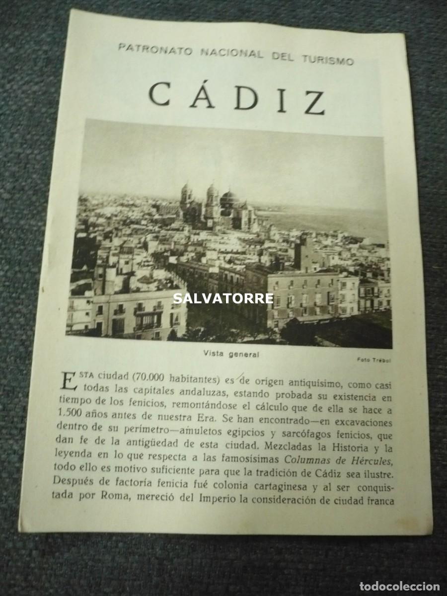 Folhetos de turismo: PATRONATO NACIONAL DE TURISMO REPUBLICA ESP&Agrave;&Ntilde;&Oacute;LA CADIZ