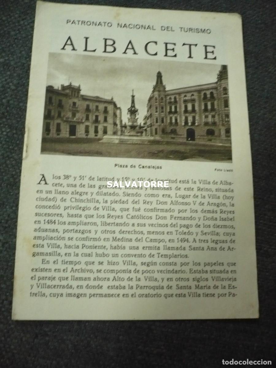 Folhetos de turismo: PATRONATO NACIONAL DE TURISMO REPUBLICA ESP&Agrave;&Ntilde;&Oacute;LA ALBACETE