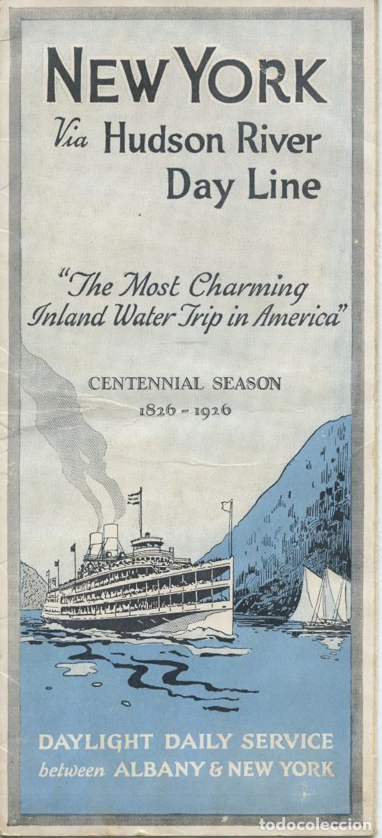Travel Brochures: ANTIGUO FOLLETO NAVEGACI&Oacute;N R&Iacute;O HUDSON ENTRE ALBANY Y NEW YORK 1926