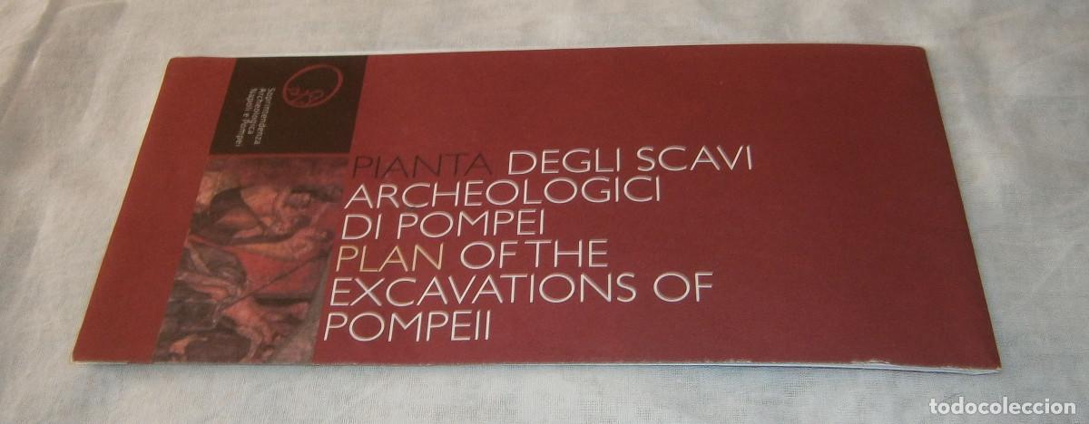 Travel Brochures: folleto y plano de las excavaciones arqueologicas en Pompeya