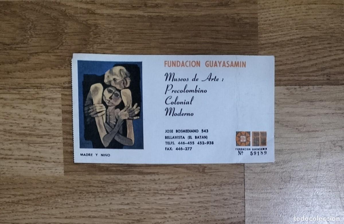 Tourismusbrosch&uuml;ren: ENTRADA AL MUSEO DE ARTE: PRECOLOMBINO, COLONIAL, MODERNO. FUNDACI&Oacute;N GUAYASAMIN (ECUADOR)