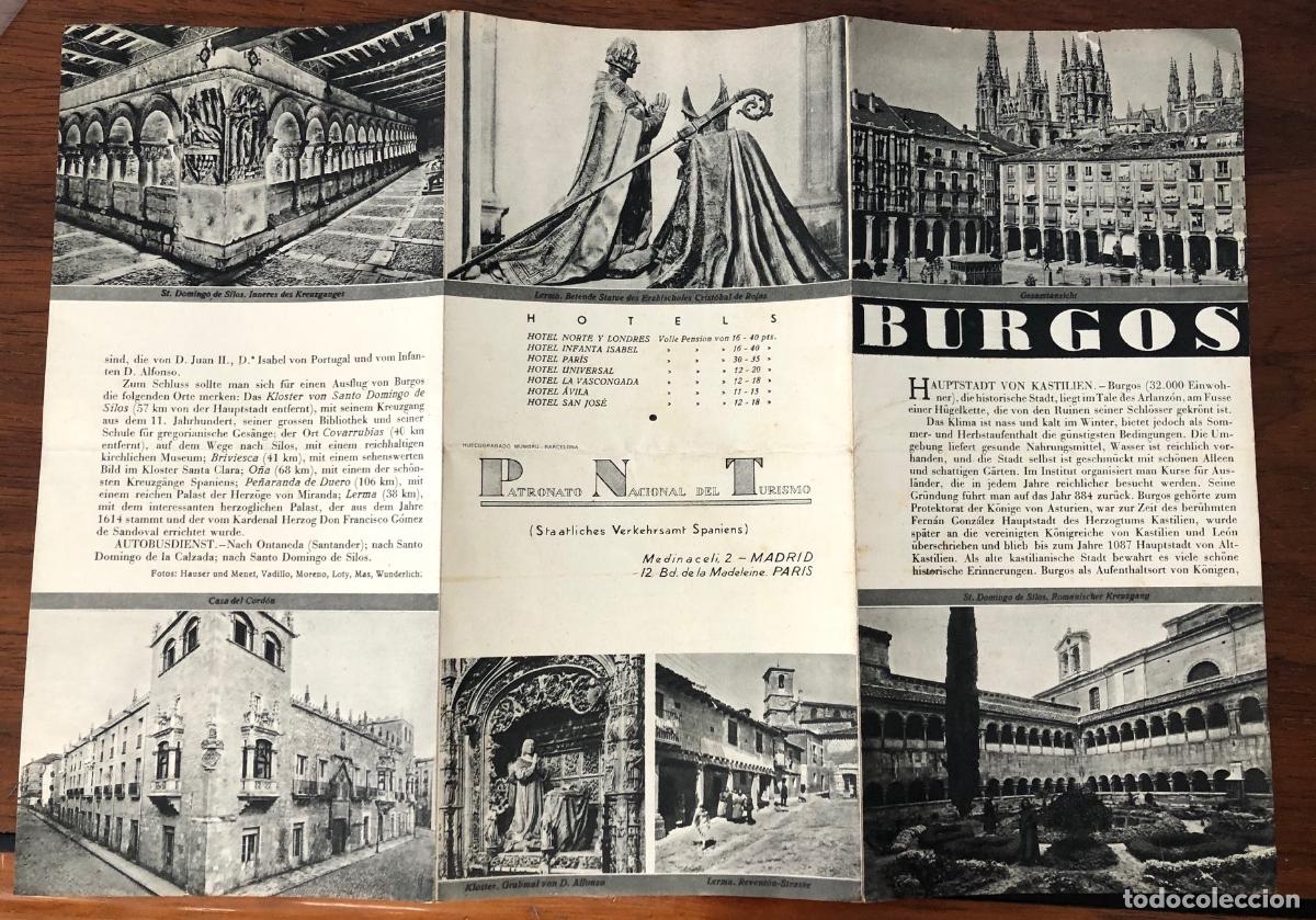 Travel Brochures: FOLLETO TURISMO BURGOS. PATRONATO NACIONAL DE TURISMO. TEXTOS EN ALEMAN