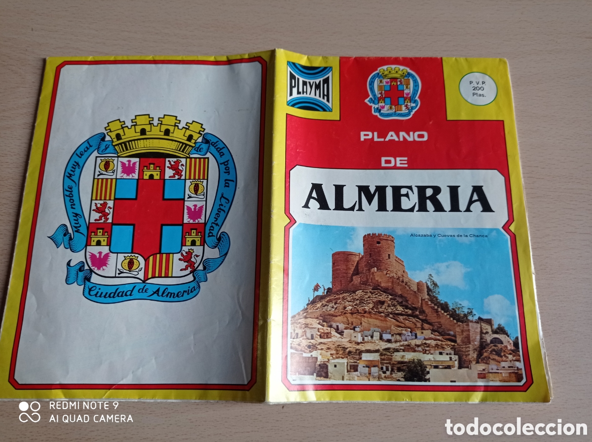 Travel Brochures: PLANO DE ALMER&Iacute;A 88X63 CMS A&Ntilde;O 1983 PLEGABLE