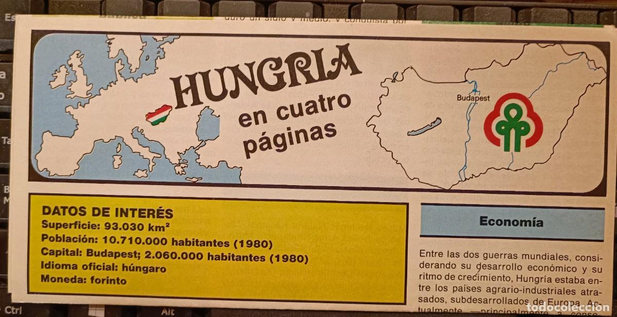 Tourismusbrosch&uuml;ren: Hungr&iacute;a en cuatro p&aacute;ginas 1988