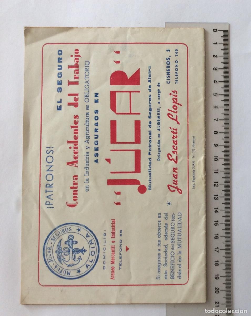 Folletos de turismo: PROGRAMA FERIA Y FIESTAS JUNIO 1947 ALGEMES&Iacute; VALENCIA. - Foto 2