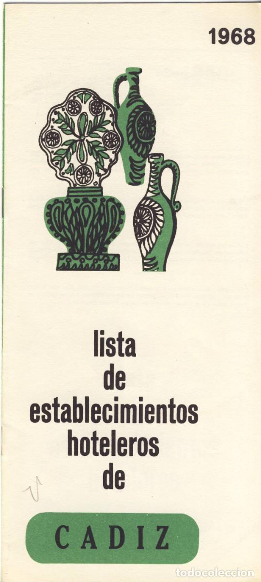 Travel Brochures: 1968.- LISTA DE ESTABLECIMIENTOS HOTELEROS DE CADIZ.-