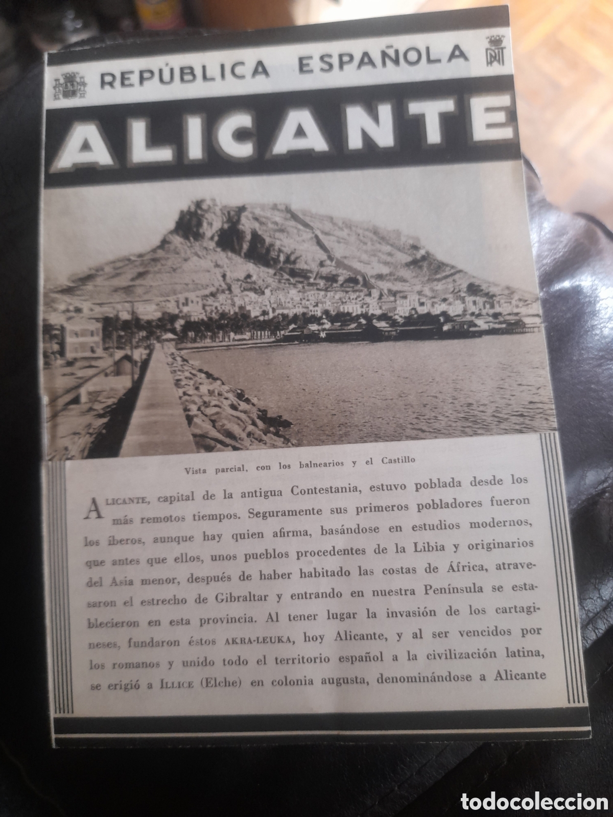 Tourismusbrosch&uuml;ren: Antiguo folleto tur&iacute;stico, Rep&uacute;blica Espa&ntilde;ola, Alicante