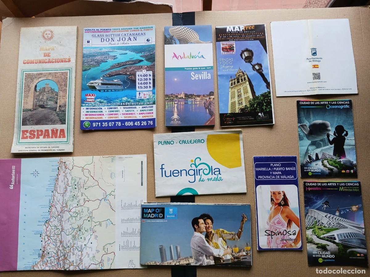 Folhetos de turismo: LOTE 19 GUIAS MAPAS TURISTICOS VARIADOS DE ESPA&Ntilde;A Y TRANSPORTES MADRID ALICANTE MALAGA ETC