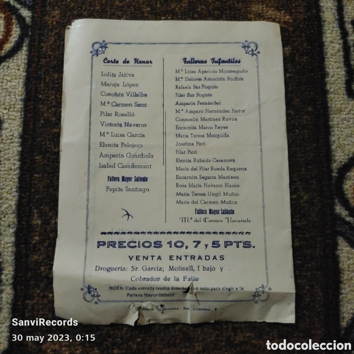 Folletos de turismo: COMISI&Oacute;N FALLA MOLINELL-ALBORAYA 1962 - Foto 3