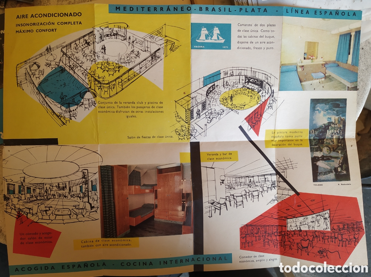 Folletos de turismo: Antiguo folleto transatl&aacute;nticos Ybarra y cia