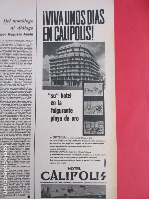 Folletos de turismo: PUBLICIDAD 1964 - HOTEL CALIPOLIS SITGES PLAYA DE ORO