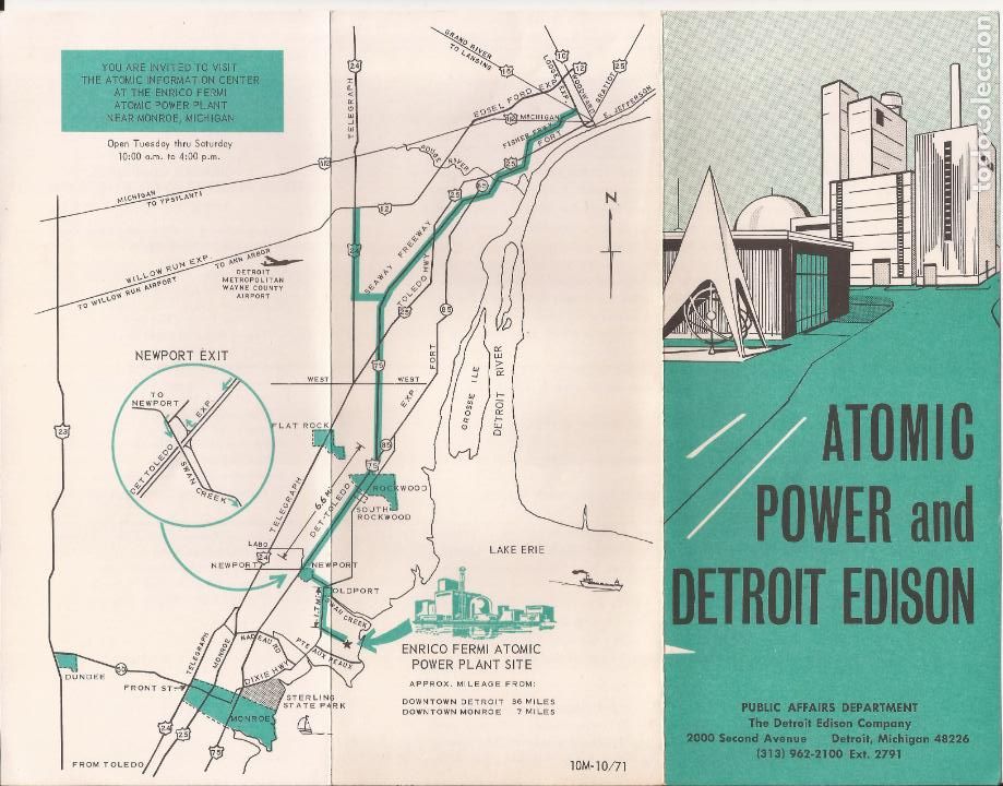 Folletos de turismo: TRIPTICO, ATOMIC POWER AND DETROIT EDISON, MICHIGAN, EN INGLES