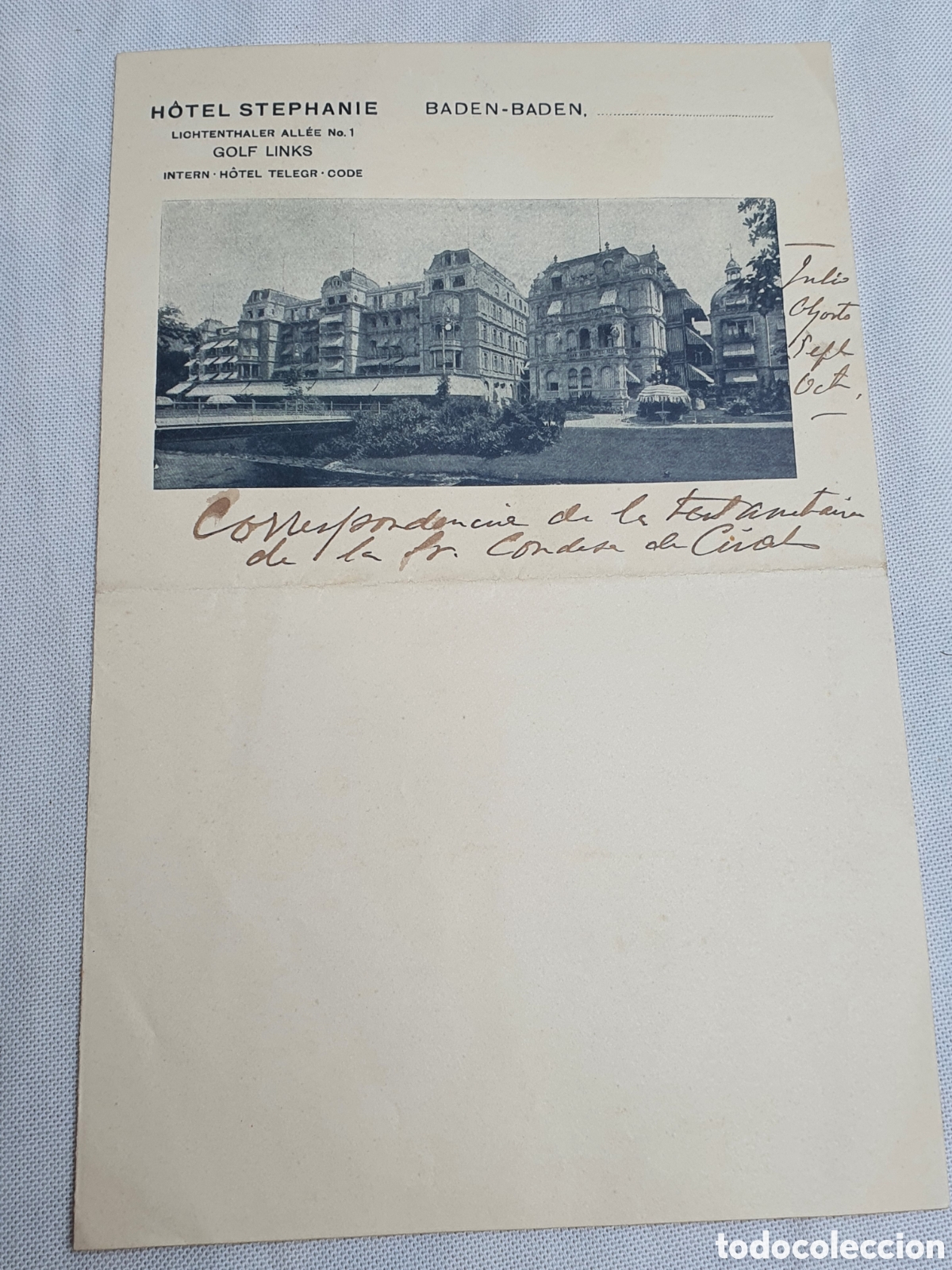 Travel Brochures: HOJA DEL HOTEL STEPHANIE BADEN-BADEN BELLE EPOQUE