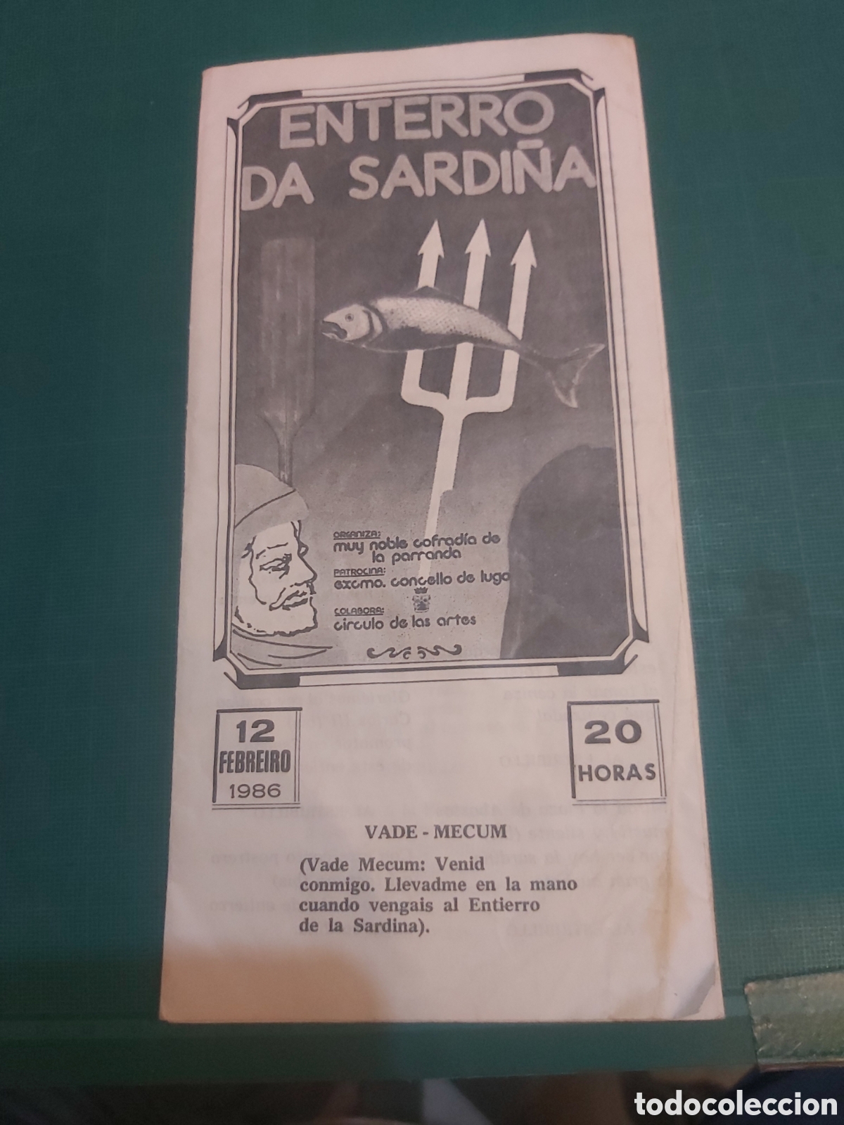 Travel Brochures: 1986 cat&aacute;logo enterro sardina Lugo impreta celta