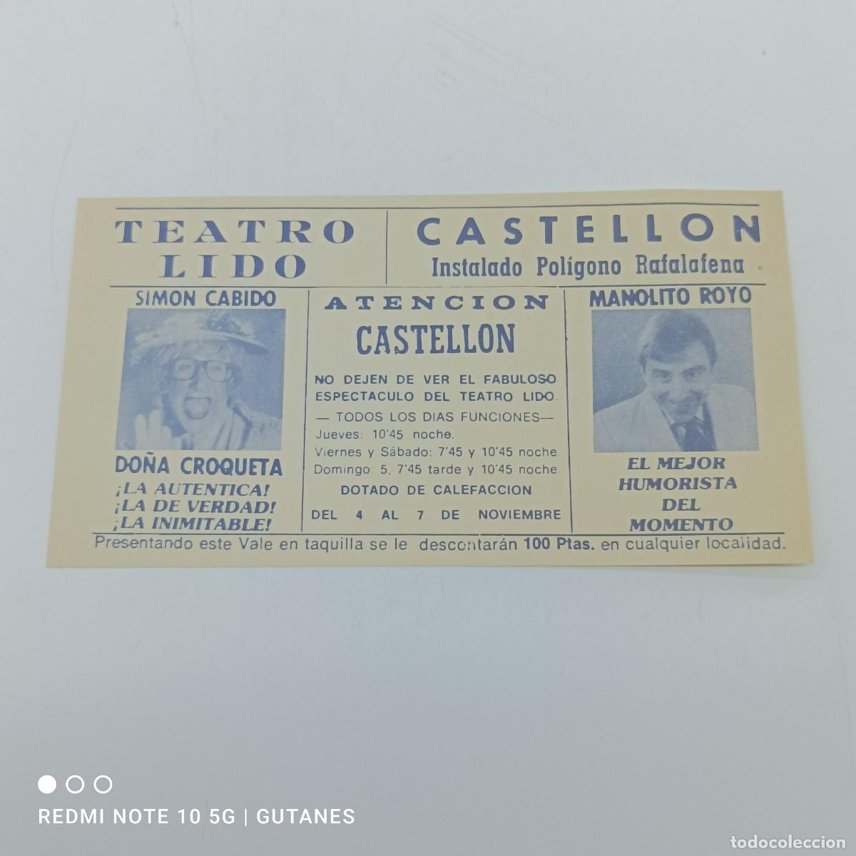 Tourismusbrosch&uuml;ren: TEATRO LIDO-CASTELLON-DO&Ntilde;A CROQUETA Y MANOLITO ROYO.
