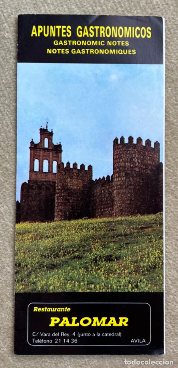 Travel Brochures: Apuntes gastron&oacute;micos - Restaurante Palomar - &Aacute;vila (Plano de la ciudad)