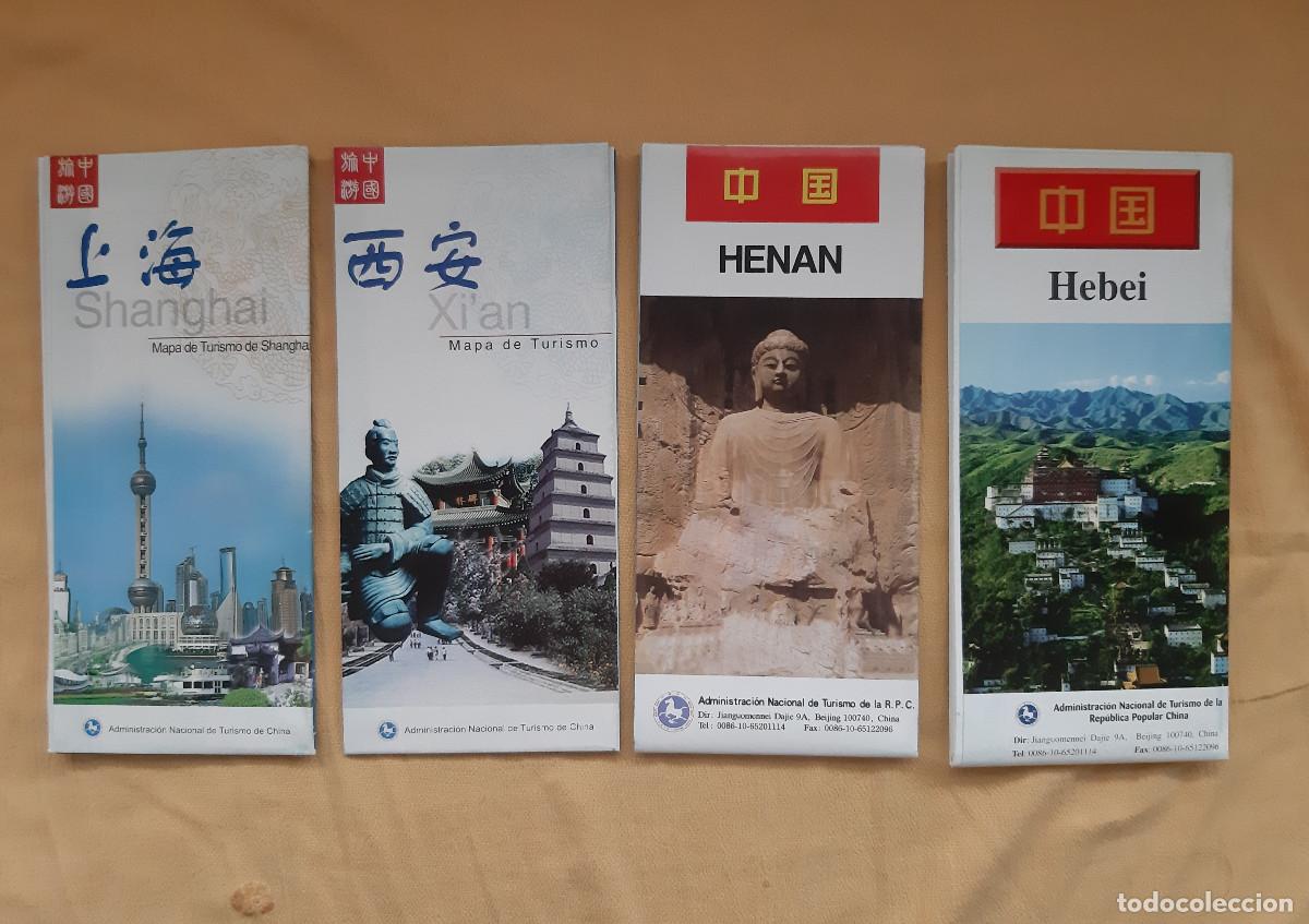 Tourismusbrosch&uuml;ren: LOTE DE CUATRO FOLLETOS DE CHINA: HEBEI, HENAN, SHANHGHAI Y XIAN