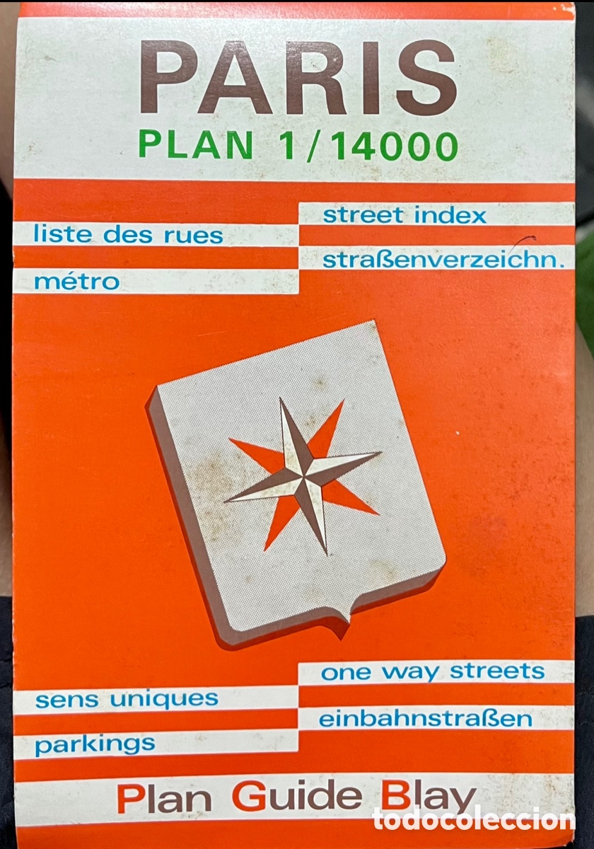 Travel Brochures: Plano vintage de la ciudad de Paris 1983