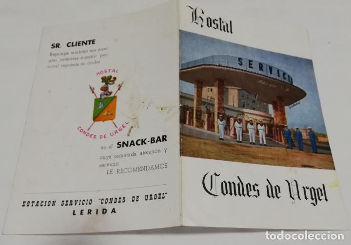 Folhetos de turismo: ANTIGUO FOLLETO / OLD LEAFLET: HOSTAL CONDES DE URGEL ESTACI&Oacute;N DE SERVICIO (LLEIDA)