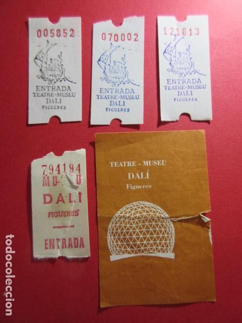 Tourismusbrosch&uuml;ren: ENTRADA - VALE - LOTE ENTRADAS DIFERENTES MUSEO DALI FIGUERES